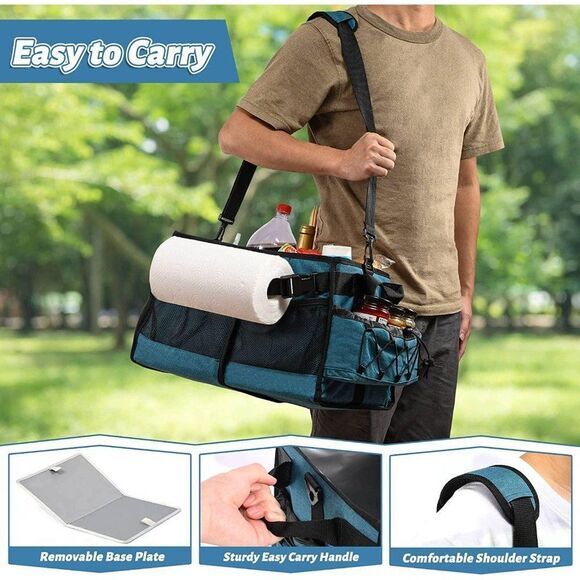 Paper Towel Caddy Grill BBQ Holder, Picnic Organizer Utensil Caddy Condiment‎ - Picture 4 of 7